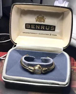 Benrus 10k Gold Filled Swiss Made Wind Up Ladies Watch Cuff Bracelet Vintage - Picture 1 of 8