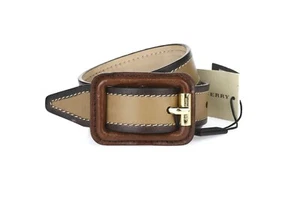 BURBERRY 131813 Women's Brown Contrast Bridle Leather Belt - Picture 1 of 4
