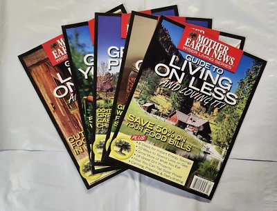 Lot of 5 MOTHER EARTH NEWS Magazines~ Wiser Living Series / Living on Less  NEW Foto 1 de 4