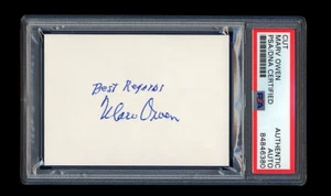 MARV OWEN SIGNED MINT CUT PSA/DNA AUTO 1935 DETROIT TIGERS WORLD SERIES CHAMPION - Picture 1 of 1