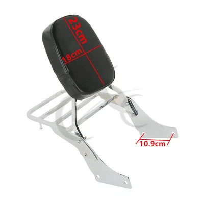 Motorcycle Backrest Sissy Bar Set Luggage Rack For Honda Shadow SABRE ACE VT1100 - Image 1 of 4