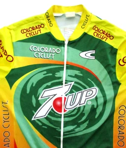 Vintage Aussie Cycling Jersey Men's XL Extra Large Full Zip 7UP Colorado Cyclist - Picture 1 of 13