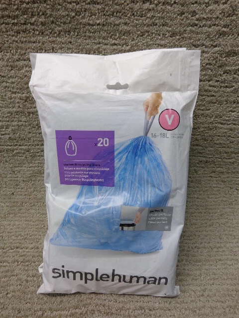 Revestimiento de contenedor simplehuman CW0269 Código V 16-18L - 60 bolsas forro de reciclaje ajuste personalizado Foto 1 de 1