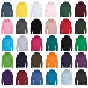AWDis Boys Girls Hoodies - Plain Casual Hooded Fleece Sweatshirt Jumper Top Warm - Picture 1 of 36