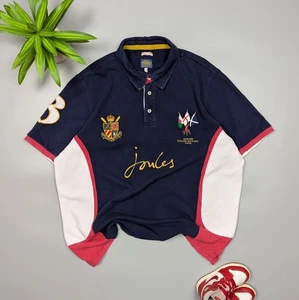 Camisa Polo Tom Joule Vintage Rara Para Hombre XXL Azul Marino Multicolor Equipo GBR Logo Grande - Imagen 1 de 13