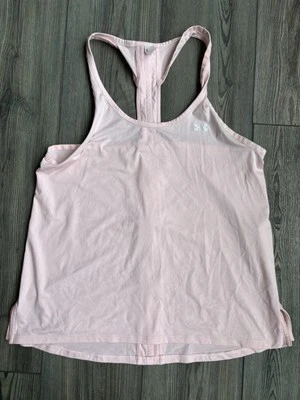 Camiseta sin mangas Under Armour HEAT GEAR talla pequeña rosa atlética espalda de corredor Foto 1 de 4