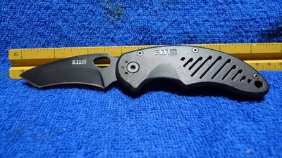 Vintage 5.11 knife BLADETECH MIKE VELLEKAMP design modified tanto blade knife. - Image 1 of 4