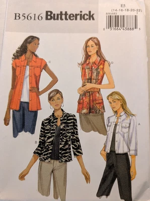 Butterick Sewing Pattern Women's JACKET Jean B5616 Size 14-16- 18-20-22 UNCUT - Image 1 of 4