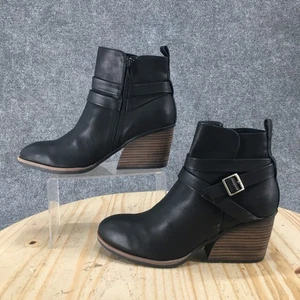  Korks Boots Womens 8.5 M Heidi Casual Side Zip Block Heels Ankle Bootie Black - Picture 1 of 17