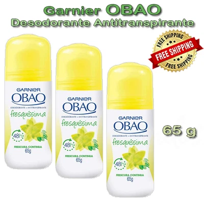 3 Pcs Garnier Obao Deodorant Antiperspirant Fresquisima made in Mexico Roll On - Image 1 of 2