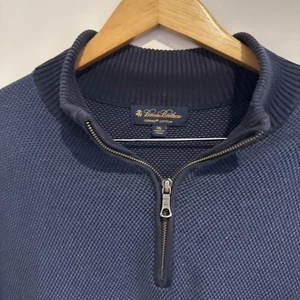 Brooks Brothers Maglione 1/4 Zip Supima Cotone Uomo XL Blu - Foto 1 di 10