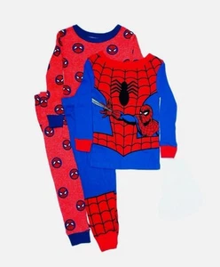 Spider-Man Boy's Superhero Costume and Print 4-Piece Pajama Set Size 3T - Picture 1 of 3
