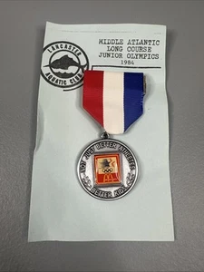 Vintage Better Kids McDonald’s Junior Olympic Medal 1984 Swimming Silver Medal - Picture 1 of 3