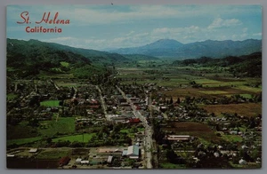 Cartolina d'epoca St. Helena California veduta aerea di Mike Roberts - Foto 1 di 2