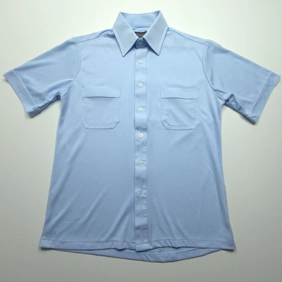 VTG Sears Sportswear Mens Shirt Medium Blue Polyester 70s Retro Casual Office M - Image 1 of 4