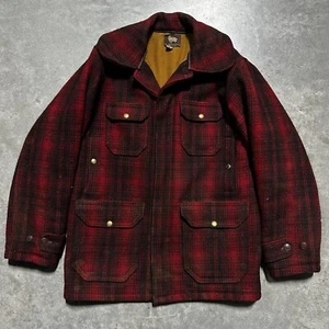VTG 50s/60s Woolrich Heavy Wool Mackinaw Cruiser Jacket Buffalo Plaid USA Sz 38 - Picture 1 of 11