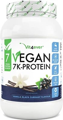 VEGAN 7K-Protein - 1kg / 1000g pflanz. Eiweiß aus 7 Quellen Vanille-Johannisbeer