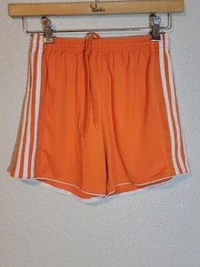 adidas soccer pull on shorts girls size small 5 inch inseam climacool orange - Picture 1 of 9