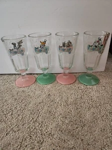 4 Different Unused 1994 Warner Bros. Soda Fountain Glasses! - Picture 1 of 5