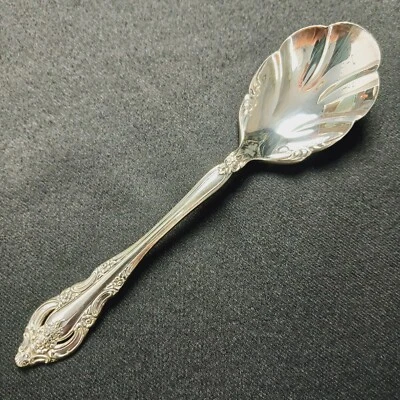 Cuchara de bayas Oneida Community Silver Artistry 1965 plateada con cáscara de azúcar 5,75" Foto 1 de 4