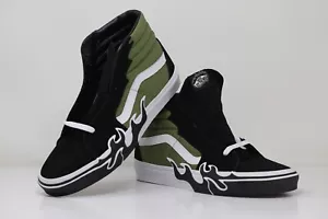 Sneakers VANS Sk8-Hi Flame VN0005UJZBF1 verde loden UK 9 EUR 43 CM 28 - Foto 1 di 5