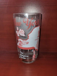 New York The Empire State/Sidewalks of New York 16oz VTG Souvenir Drinking Glass - Picture 1 of 3