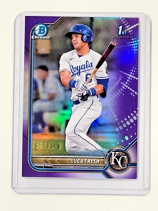 2022 Bowman Chrome #BCP-136 Luca Tresh Purple Refractor /250 - Picture 1 of 2