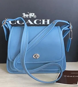 NEW COACH VINTAGE BLUE RAMBLER CROSSBODY/SHOULDER BAG NICKEL 9061 - Picture 1 of 16