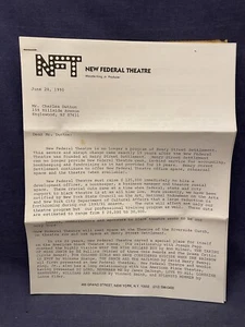 1990 Letter Charles Dutton ROC Signed by Woodie King Jr New Federal Theatre RARE - Picture 1 of 4