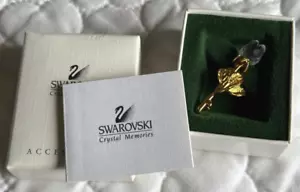 Swarovski Crystal Memories Rose Flower Brooch Pin Gold Collectible - Picture 1 of 4