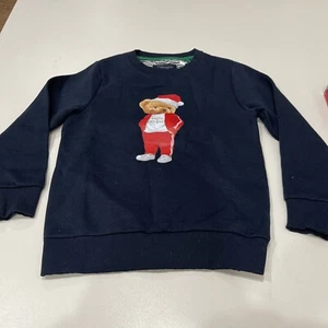 DENIM & FLOWER Ricky Singh Santa Teddy Bear Christmas Sweatshirt Size 4 - Picture 1 of 3
