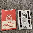 Vintage Tru-Vue 3D film cards: 1950s Bear Cubs Raid A Picnic B-1 W/ Envelope