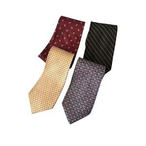 J Crew Bundle 4 Silk Ties Multicolor Professional Red Green Yellow Blue - Picture 1 of 11