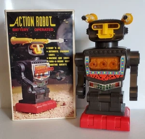 Vintage ACTION ROBOTER: 10"/Nr. 811 Made in Hong Kong funktioniert OVP (KR) - Bild 1 von 9