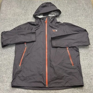 Mountain Hardwear Dry Q Elite Hooded Full Zip Up Gray Rain Jacket Men's 2XL - Picture 1 of 11