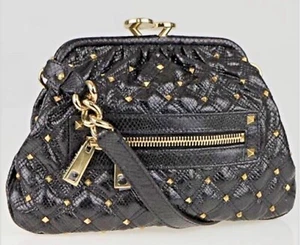 Marc Jacobs gesteppte Schultertasche aus Schokoladenleder mit Kussverschluss - Bild 1 von 12