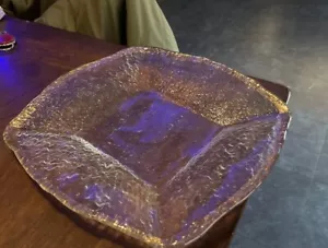 Serving Tray-Crate & Barrel Glass With Gold Edge Serving Platter 13”. - Picture 1 of 3