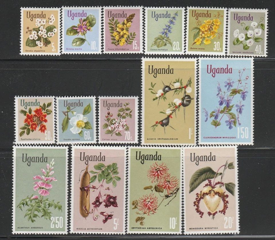 UGANDA STAMPS 1969 FLOWERS FULL SET MNH - UGA06 - Image 1 of 1