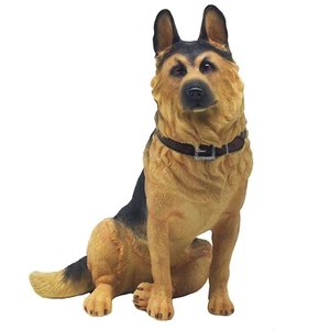 Sitting German Shepherd Ornament Alsatian Dog Statue Figurine Gift Idea - Picture 1 of 9