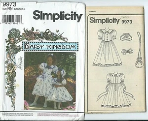 S 9973 patrón de costura Daisy Kingdom VESTIDO SOMBRERO MONEDERO coser tallas 8,10,12,14 ~SIN CORTAR~ - Imagen 1 de 1
