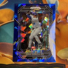 2023 Panini Prizm BLUE CRACKED ICE Juan Gonzalez #86 Texas Rangers