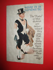 1914 COMIC postcard FASHION not just for women MEN NUTS TOP HAT GARTERS BOW TIE