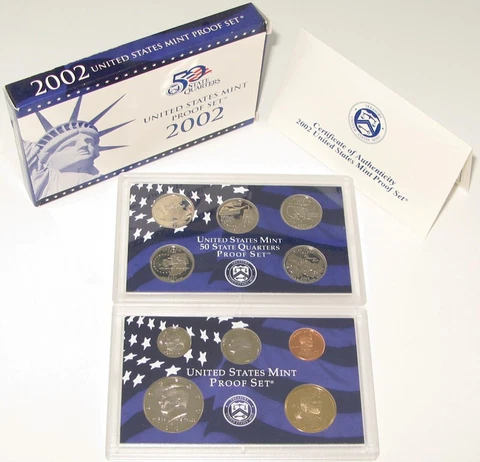 2002-S U.S.  Proof Set - 10 Coins in OGP w/COA Cover