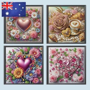 5D DIY Partial Special Shaped Drill Diamond Painting Flower Heart Decor 30x30cm - Afbeelding 1 van 24