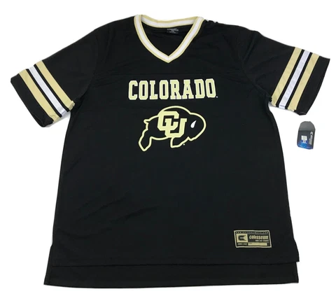 NEW Colorado Buffaloes Jersey Size 2XL XXL Black Short Sleeve NCAA Colosseum -6 Cover