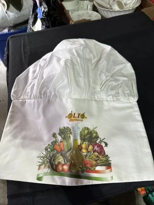 Vintage Chef’s Hat Cotton Work Cap Italiano Vegetables Made in Italy NOS - Image 1 of 4