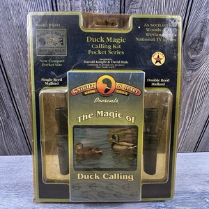 VINTAGE KNIGHT & HALE DUCK MAGIC CALLING KIT  POCKET SIZE DOUBLE REED MALLARD - Picture 1 of 7