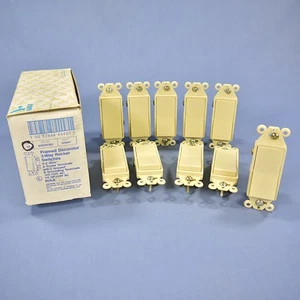 10 Eagle Ivory 3-Way Framed Decorator Rocker Wall Light Switches 15A 120V 6303V - Picture 1 of 7