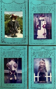 Lotto 4 modelli "Homespun Friends" cucito, cucito, artigianali 18"-48" non tagliati - Foto 1 di 11