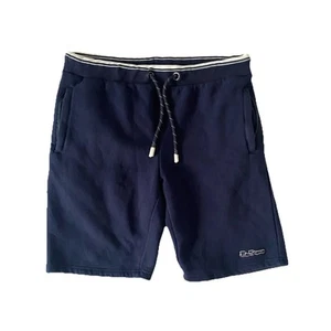 Pantalones Cortos de Sudadera Ben Sherman Rayas Laterales Azul Marino Blanco Rayas Talla XL - Imagen 1 de 9